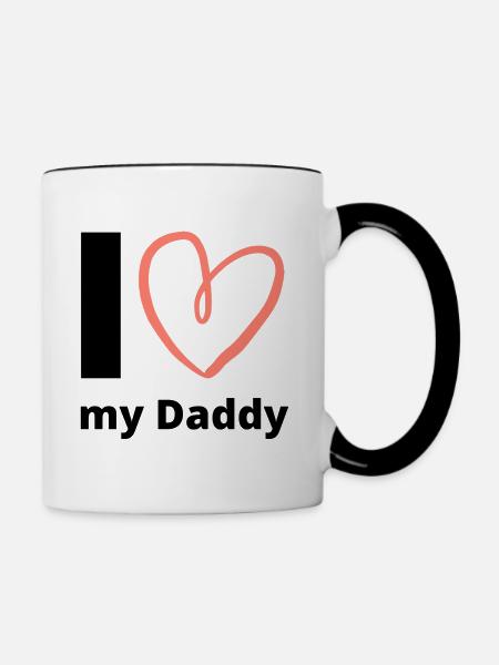 I Love my Daddy Spruch Vatertag Love Dad Vater - Tofarvet krus - hvid/sort