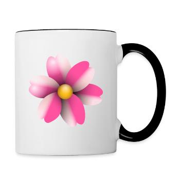 pink flower - Contrasting Mug - white/black - Right