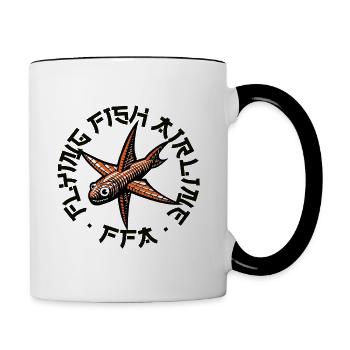 Flying Fish Airline FFA - Tasse zweifarbig - Weiß/Schwarz - Rechts