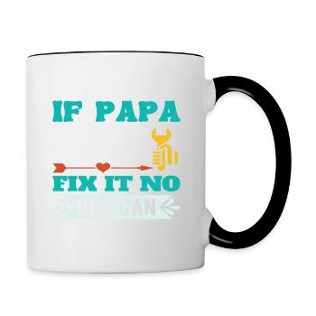 Hommes si Papa ne peut pas réparer Papa Cadeau - Mug contrasté - blanc/noir - Droite