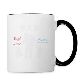 Vater und Sohn - Vater und Tochter schenken Vater - Tasse zweifarbig - Weiß/Schwarz - Rechts