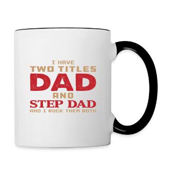 stepfather Papa - Contrasting Mug - white/black - Right