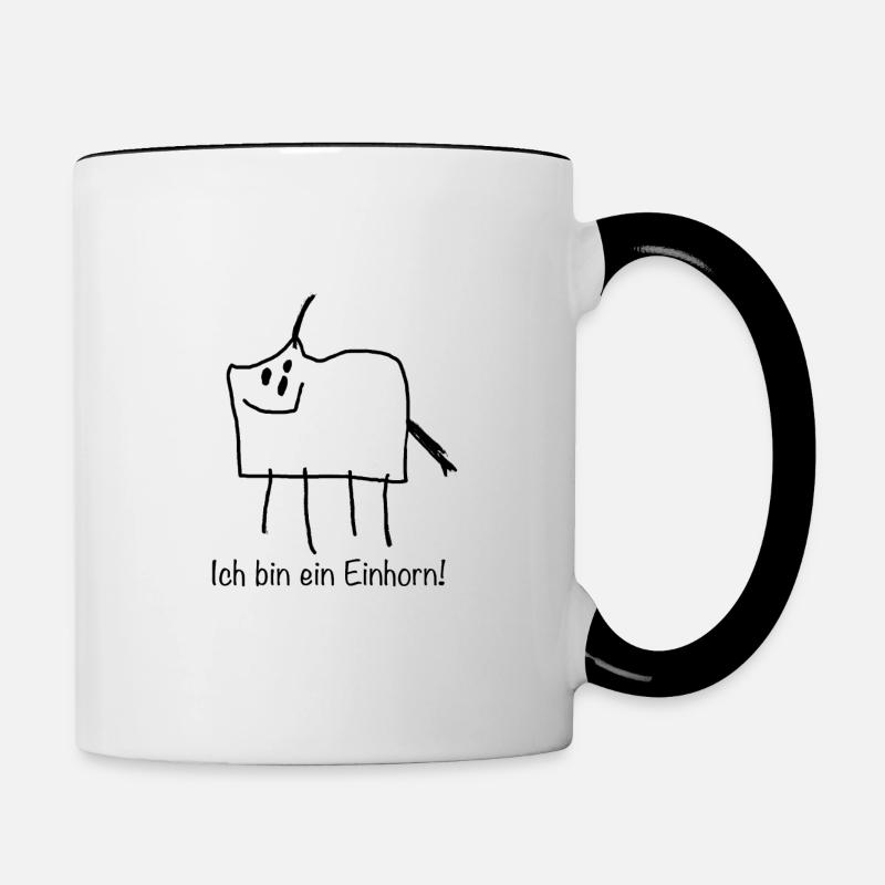 Ich bin ein Einhorn - Tasse zweifarbig - Weiß/Schwarz