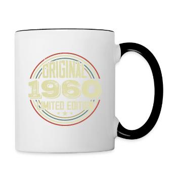 1960 Birthday Parties, a legendary vintage - Contrasting Mug - white/black - Right