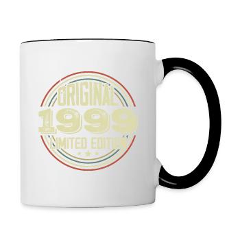 1999 Birthday Parties, a legendary vintage - Contrasting Mug - white/black - Right