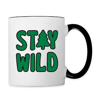 STAY WILD - Tasse zweifarbig - Weiß/Schwarz - Rechts
