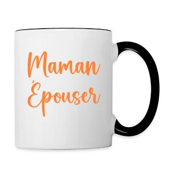 Maman veux tu épouser papa - demande en mariage - Mug contrasté - blanc/noir - Droite