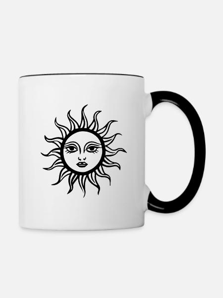 Sonne - Tasse zweifarbig - Weiß/Schwarz