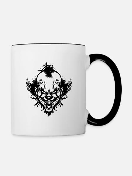 Clown - Tasse zweifarbig - Weiß/Schwarz