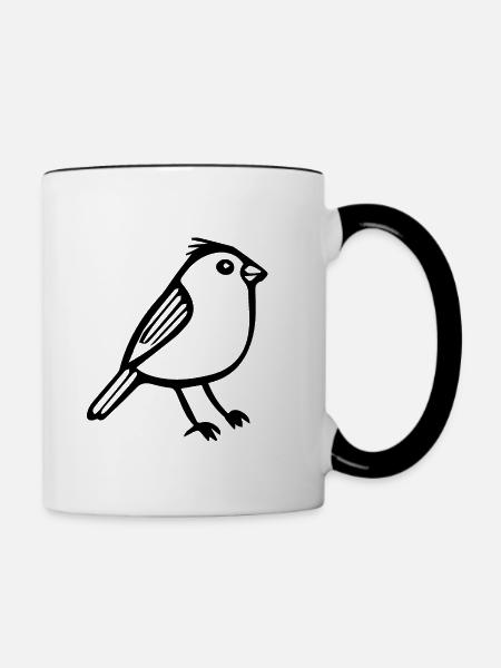 Vogel - Tasse zweifarbig - Weiß/Schwarz