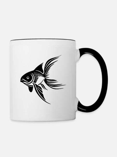Fisch - Tasse zweifarbig - Weiß/Schwarz