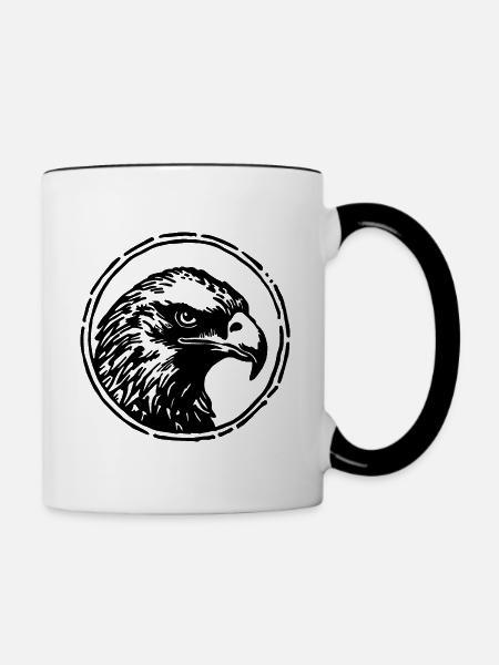 Adler Adlerkopf - Tasse zweifarbig - Weiß/Schwarz