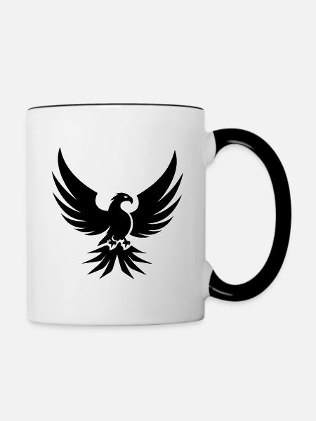 Adler Adlerkopf - Tasse zweifarbig - Weiß/Schwarz