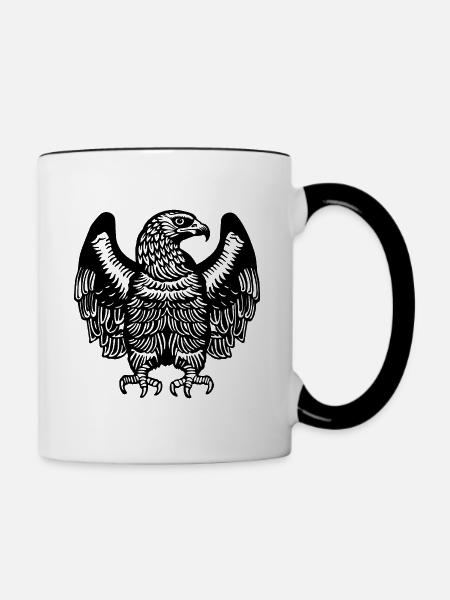 Adler Adlerkopf - Tasse zweifarbig - Weiß/Schwarz