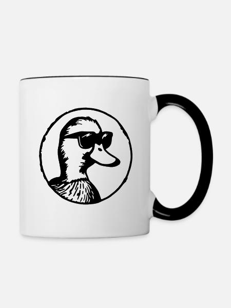 Ente Enten - Tasse zweifarbig - Weiß/Schwarz