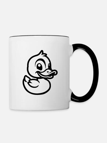 Ente Enten - Tasse zweifarbig - Weiß/Schwarz