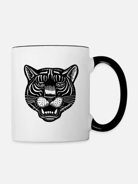 Panther - Tasse zweifarbig - Weiß/Schwarz