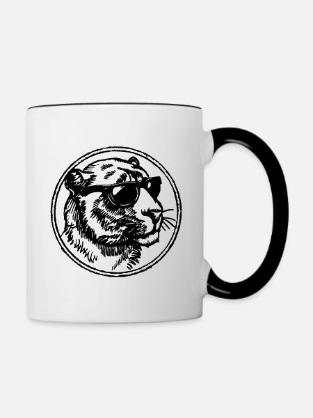 Panther - Tasse zweifarbig - Weiß/Schwarz