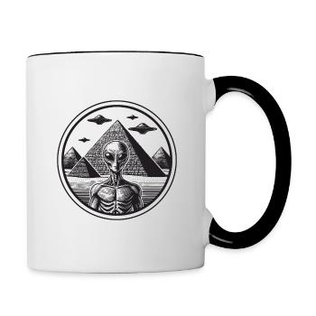 Ancien extraterrestre - Mug contrasté - blanc/noir - Droite