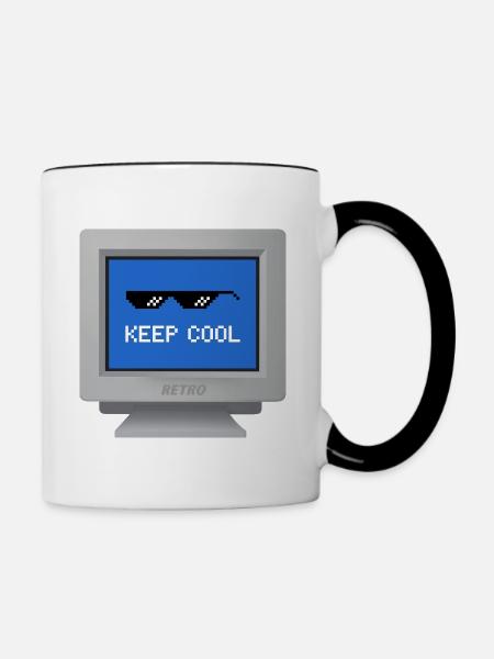 CRT Design - "Stay Cool" Tapete - Tasse zweifarbig - Weiß/Schwarz