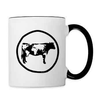 KUH-WELT - Tasse zweifarbig - Weiß/Schwarz - Rechts