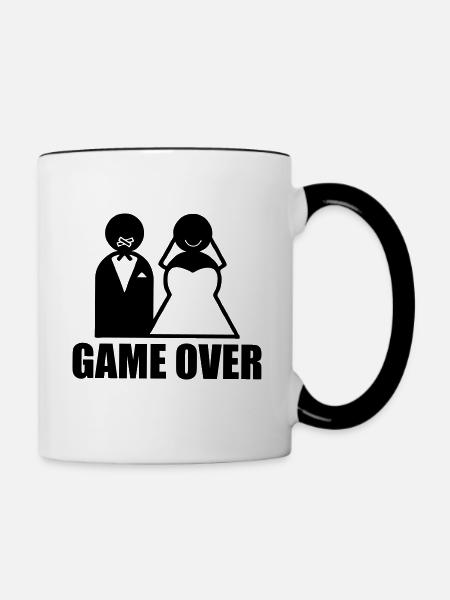 Game Over weeding - Tasse zweifarbig - Weiß/Schwarz
