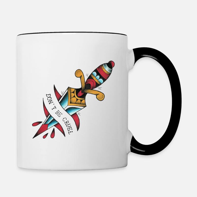 Ne sois pas cruel - Mug contrasté - blanc/noir