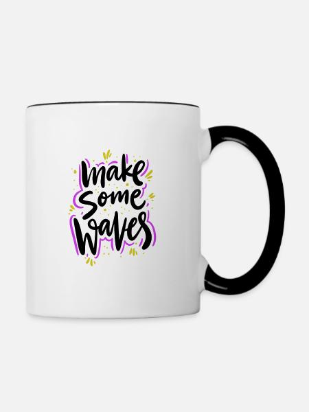 WAVES - Tasse zweifarbig - Weiß/Schwarz