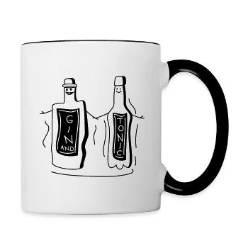 Alcohol and tonic pair b - Contrasting Mug - white/black - Right