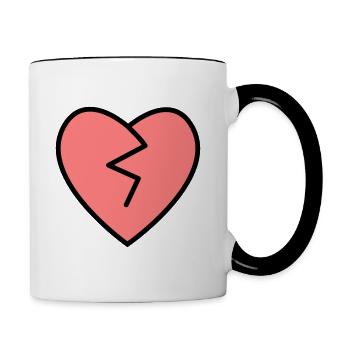broken heart - Contrasting Mug - white/black - Right