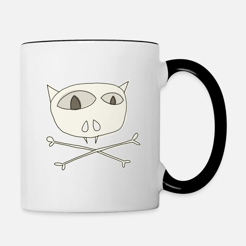 chat mort - Mug contrasté - blanc/noir