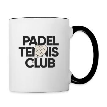 padel tennis club logo raquette - Mug contrasté - blanc/noir - Droite