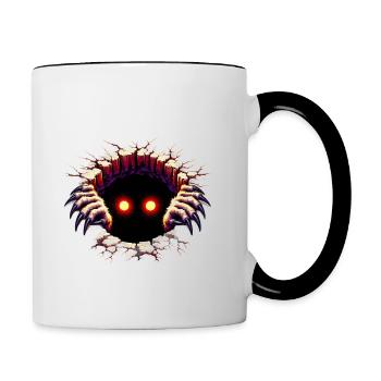 Loch Monster - Tasse zweifarbig - Weiß/Schwarz - Rechts