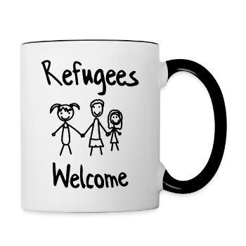 Refugees Welcome - Contrasting Mug - white/black - Right