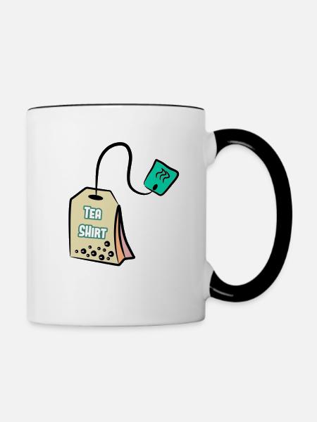 Tea Shirt - Tshirt - Tasse zweifarbig - Weiß/Schwarz