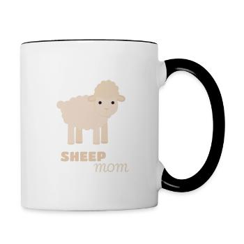 Bergere amant idée cadeau mère maman maman maman - Mug contrasté - blanc/noir - Droite