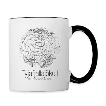 Eyjafjallajökull | Map topography design - Contrasting Mug - white/black - Right