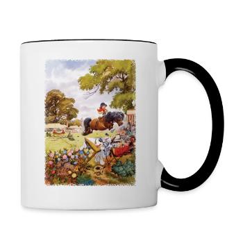 PonyTournament Thelwell Cartoon - Contrasting Mug - white/black - Right