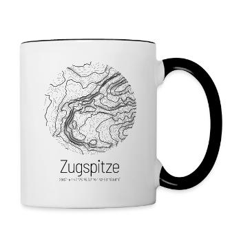 Zugspitze | Map topography design - Contrasting Mug - white/black - Right