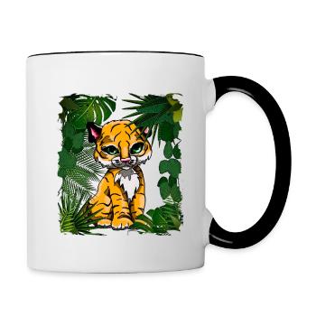 Tiger Baby | Yolo Artwork - Contrasting Mug - white/black - Right