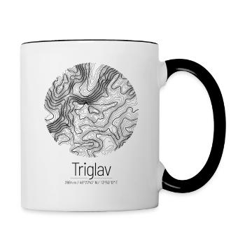 Triglav | Map topography design - Contrasting Mug - white/black - Right