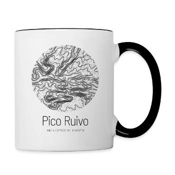 Pico Ruivo | Map topography design - Contrasting Mug - white/black - Right