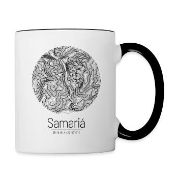 Samaria Gorge | Map topography design - Contrasting Mug - white/black - Right