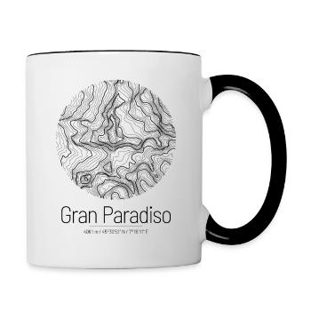 Gran Paradiso | Map topography design - Contrasting Mug - white/black - Right