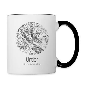 Ortler | Map topography design - Contrasting Mug - white/black - Right