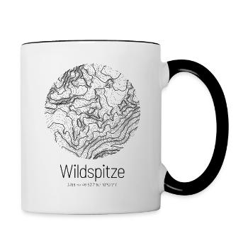 Wildspitze | Map topography design - Contrasting Mug - white/black - Right