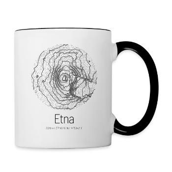 Etna | Map topography design - Contrasting Mug - white/black - Right