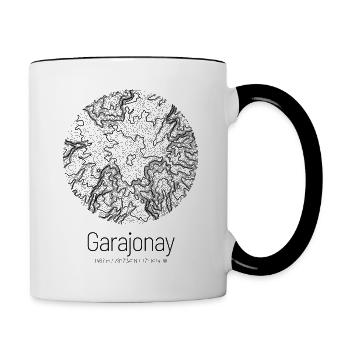Garajonay | Carte géographique Topographie Design - Mug contrasté - blanc/noir - Droite