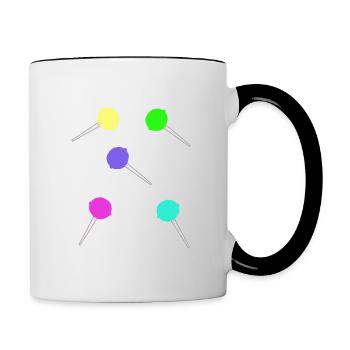 Sweets children's birthday snack lollipop children - Contrasting Mug - white/black - Right