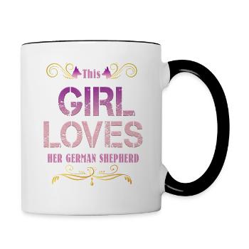 Cette fille aime son berger allemand - Mug contrasté - blanc/noir - Droite